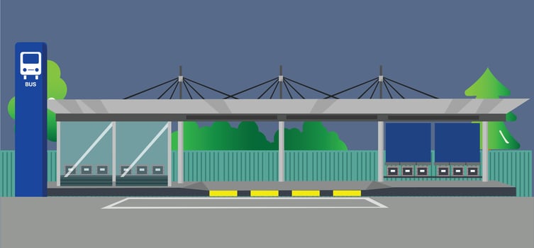 Bus stop station vector