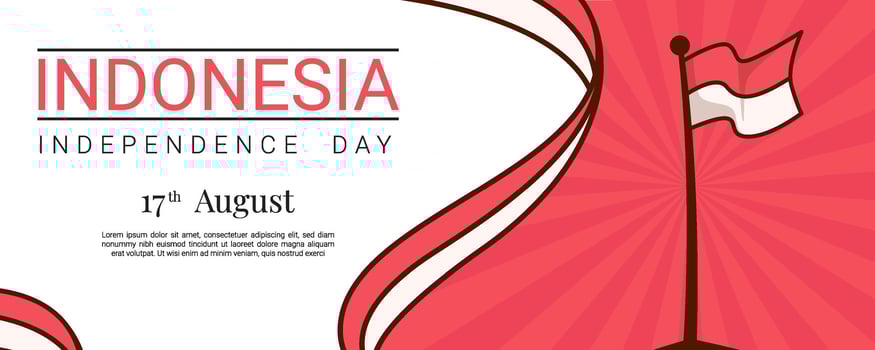 Indonesian independence day themed banner template design vector