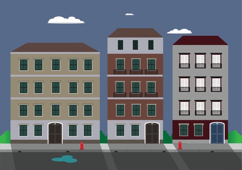Classic apartment building vector