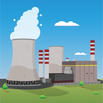 Nuclear power plant green vector
