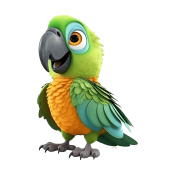 AI generated Macaw parrot on a branch isolated on transparent background png