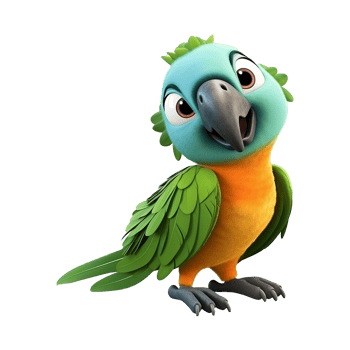 AI generated Macaw parrot on a branch isolated on transparent background png