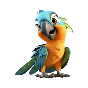 AI generated Macaw parrot on a branch isolated on transparent background png