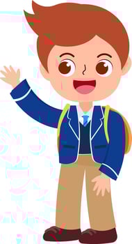 happy cute children in school uniform cartoon style vector