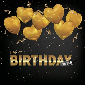 Heart balloon vector birthday card