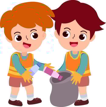 happy cute children in school uniform cartoon style vector