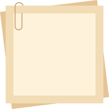 Neutral kraft paper notes with decoration tapes. Flat illustration. png