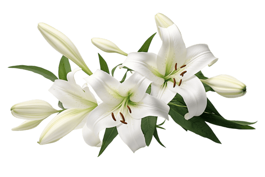 AI generated Lily with Transparent Background. png