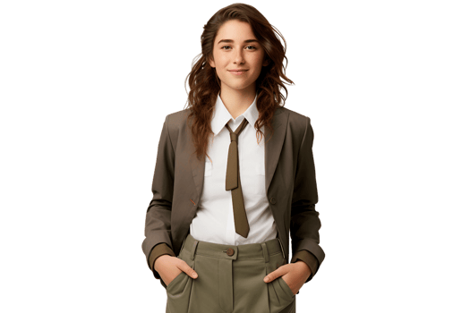 AI generated Female Field Worker in Business Attire with Transparent Background. png