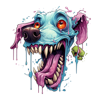AI generated dog head art illustrations for stickers tshirt design poster etc png