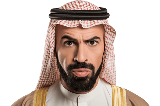 AI generated Arab Man Face Portrait with Transparent Background. png