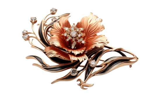 AI generated Brooch with Transparent Background. png