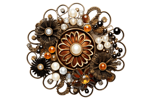 AI generated Brooch with Transparent Background. png