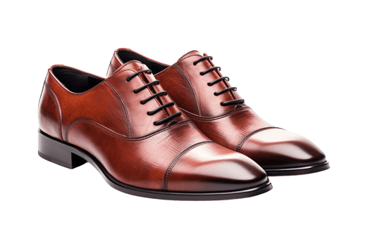 AI generated Leather Men's Shoes with Transparent Background. png