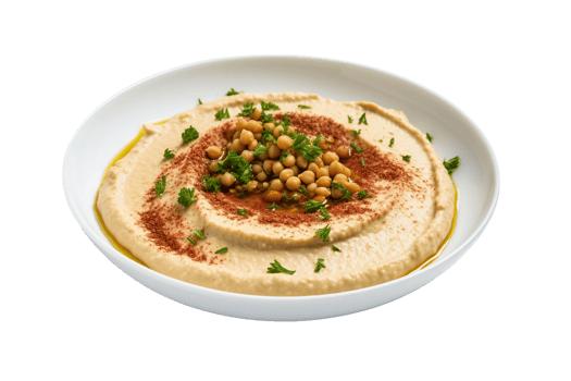 AI generated Lebanese Hummus with a Transparent Background. png