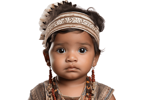 AI generated Indian Baby Portrait with a Transparent Background. png