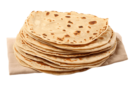 AI generated Chapati with Transparent Background. png