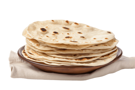 AI generated Chapati with Transparent Background. png