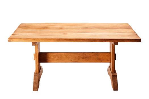 AI generated Wooden Table with Transparent Background. png