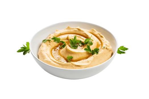 AI generated Lebanese Hummus with a Transparent Background. png