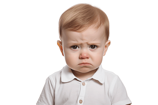AI generated Sad baby with Transparent Background. png