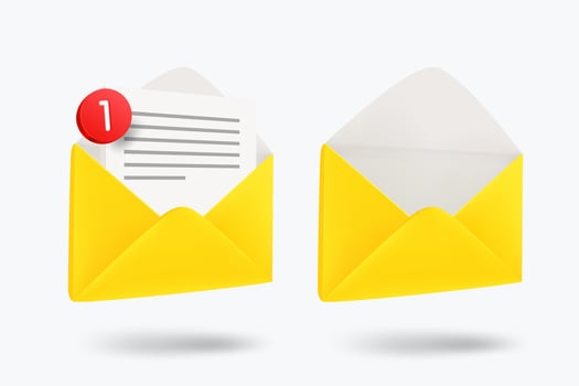 New message icons clipart isolated on white background. Vector 3d illustration