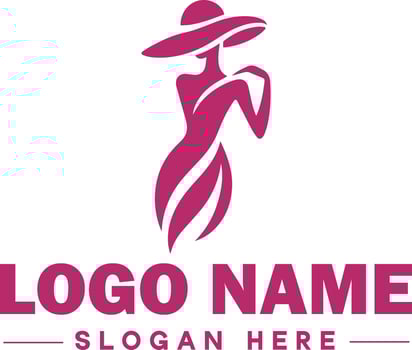 Fashion logo Luxury Glamour Elegant Logo Icon clean flat modern minimalist business logo editable vector