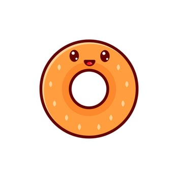 Cute donut design character vector
