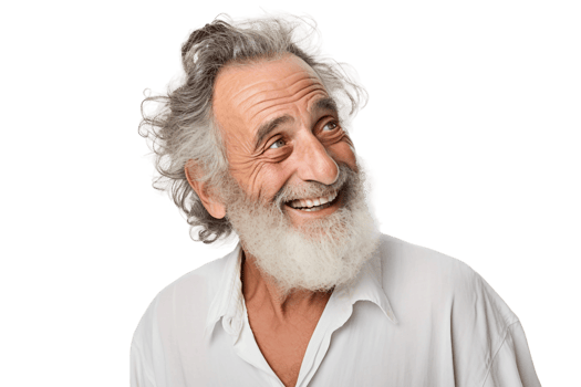 AI generated Happy Grandfather Sharing Wisdom on a Transparent Background. png