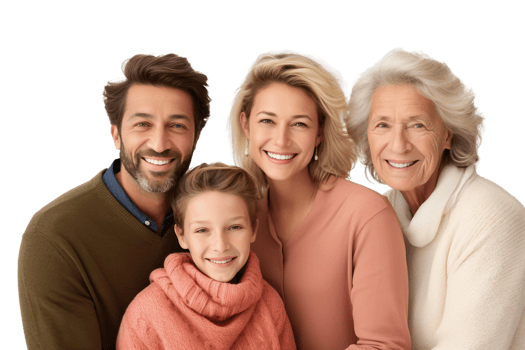 AI generated Joyful Family Generations Together on Transparent Background. png