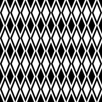 Seamless diamond black and white pattern. Vector graphics.