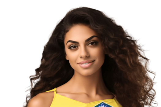 AI generated Portrait of a Brazilian Woman Isolated on Transparent Background. png