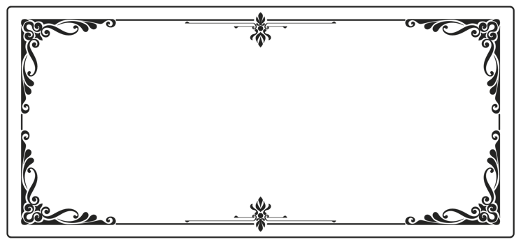 Black frame for name tag Vintage line prayer frame pattern for decoration. png