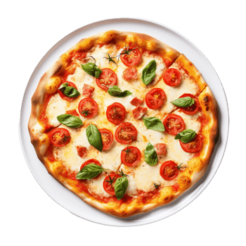 AI generated Delectable Margherita Pizza on Transparent Background. png