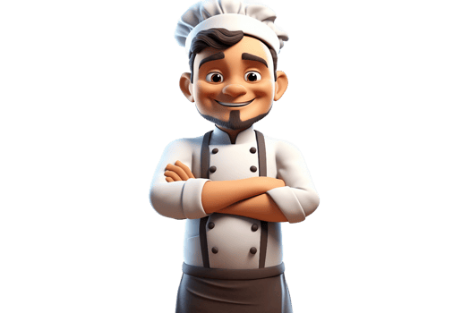 AI generated 3D Cartoon Character Male Chef with Crossed Arms and Chef's Hat Isolated on Transparent Background. png