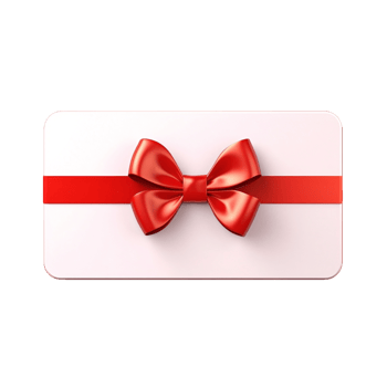 AI generated gift card with red bow on transparent background png