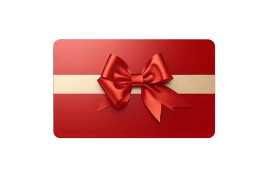 AI generated red gift card with bow on transparent background png