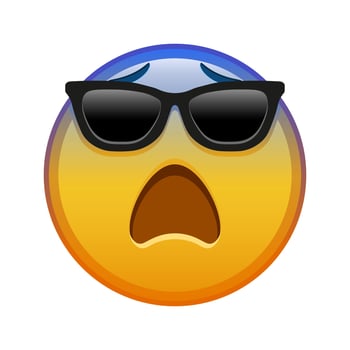 Face in fear with sunglasses Large size of yellow emoji smile vector