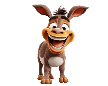 AI generated Donkey cartoon isolated png