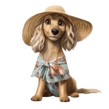 AI generated Cute beach dog with hat png