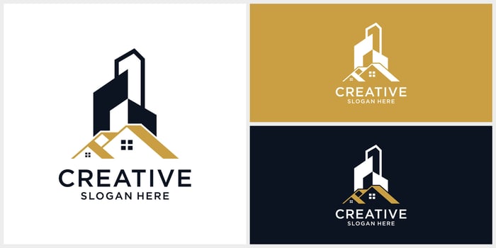 Creative home building logo design template vector