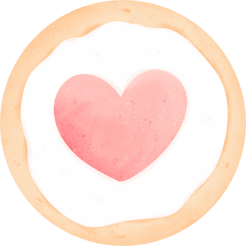 Cookies with heart watercolor png