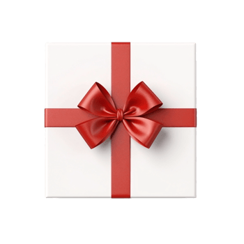 AI generated a white gift box with red ribbon on a transparent background png