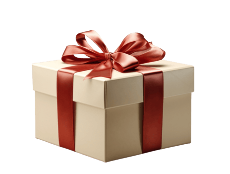 AI generated a gift box with red ribbon on a transparent background png