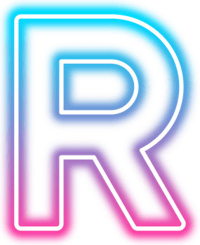 Neon Glow Alphabet R png