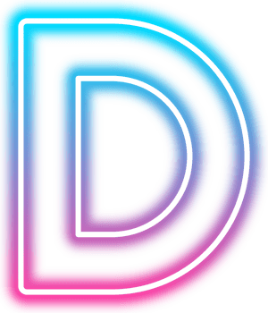 Neon Glow Alphabet D png