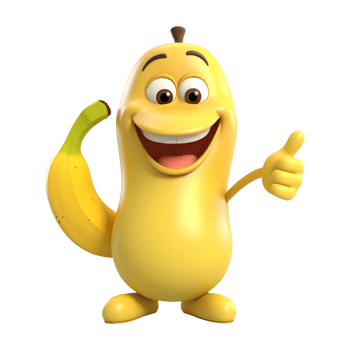 AI generated Funny Banana Cartoon on Transparent background - Ai Generated png