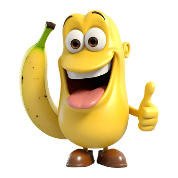 AI generated Funny Banana Cartoon on Transparent background - Ai Generated png