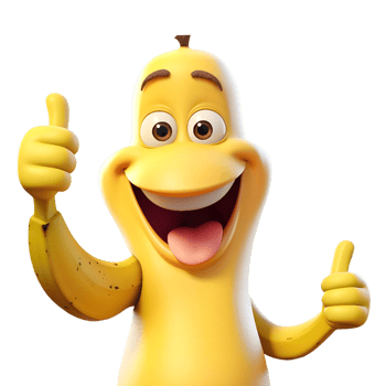 AI generated Funny Banana Cartoon on Transparent background - Ai Generated png