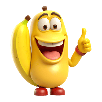 AI generated Funny Banana Cartoon on Transparent background - Ai Generated png